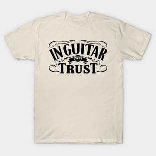 Guitarist Slogan In Black Print T-Shirt